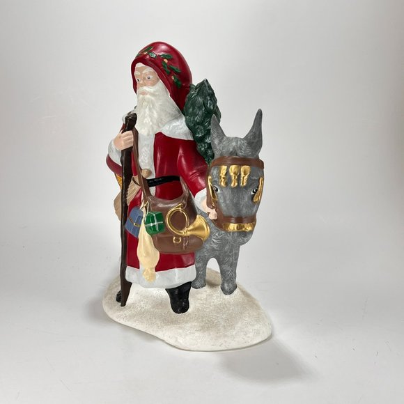 Vtg Old World Santa Claus Donkey Provincial Mold Hand Painted Ceramic 90s - Picture 6 of 15